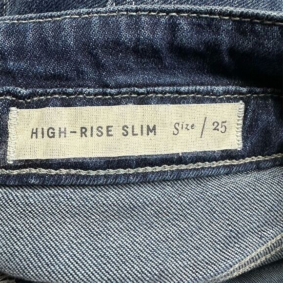 Anthropologie Pilcro High Rise Slim Jeans Button Fly Blue Size 25P Button Fly - Picture 5 of 12